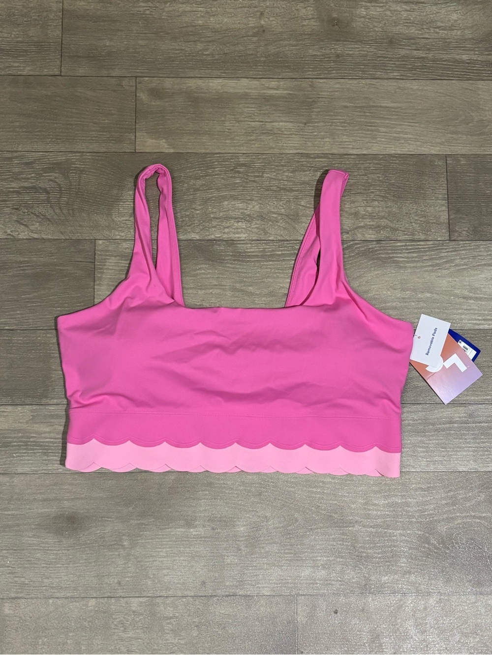 JoyLab Women’s Long-Sleeve Crop Top with Scalloped Hem Hot Pink Size XXL - Picture 2 of 7